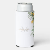 金ゴールド&グレーモノグラム&スクリプト名ひまわり販売 スリム缶クーラー (Seltzer裏面)