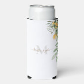 金ゴールド&グレーモノグラム&スクリプト名ひまわり販売 スリム缶クーラー (Seltzer正面)