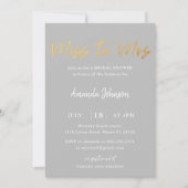 金ゴールド&グ恋しく思レー・トゥ・ブライダル・シャワーの招待 招待状 (正面)