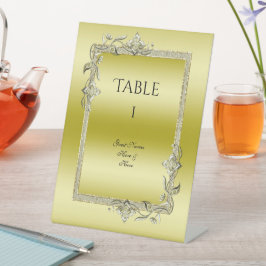 金ゴールド・ゲム&グリッター50周年結婚記念 台座サイン