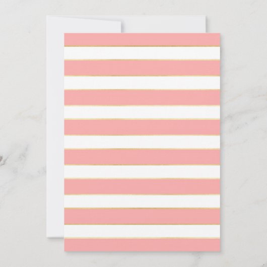 金ゴールド&コーラルベビーそれが冷たい屋外シャワー招待状 招待状 (裏面)