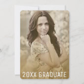 金ゴールド·シックモダン·パーティの卒業写真 招待状 (裏面)