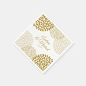 金ゴールド&シャンパンフローラ結婚ズナプキン スタンダードカクテルナプキン (角)