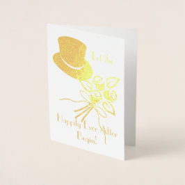 金ゴールド/シルバーのおめでとうの後結婚で幸せに 箔カード