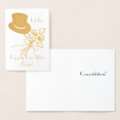 金ゴールド/シルバーのおめでとうの後結婚で幸せに 箔カード (ディスプレー)