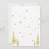 金ゴールド&シルバーウィンターオネダーランド1歳の誕生日パーティー 招待状 (裏面)