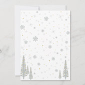 金ゴールド&シルバーウィンターオネダーランド1歳の誕生日パーティー 招待状 (裏面)