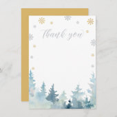 金ゴールド&シルバーウィンターワンダーランドサンキューカード サンキューカード (正面/裏面)