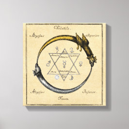 金ゴールド&シルバーオウロボロスのシンボル キャンバスプリント