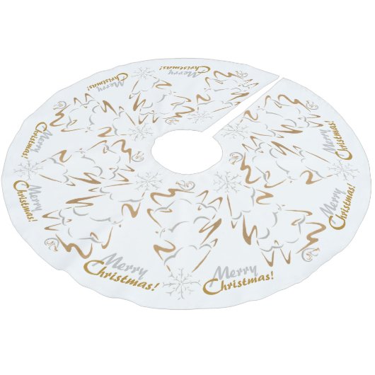 金ゴールド&シルバークリスマスツリー ブラッシュドポリエステルツリースカート (アングル)