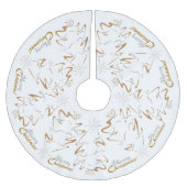 金ゴールド&シルバークリスマスツリー ブラッシュドポリエステルツリースカート (正面)