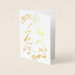 金ゴールド&シルバークリスマスツリー 箔カード