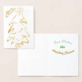 金ゴールド&シルバークリスマスツリー 箔カード (ディスプレー)