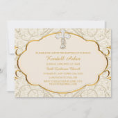 金ゴールド&シルバークロスバプテスマ《キリスト教》洗礼式や命名式招待状 招待状 (正面)