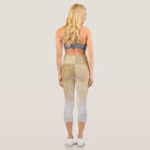 金ゴールド&シルバーグリッターグラデーションラグジュアリーデザイン カプリレギンス (裏面)