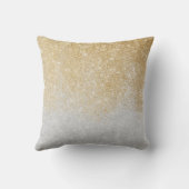 金ゴールド&シルバーグリッターグラデーションラグジュアリーデザイン クッション (裏面)