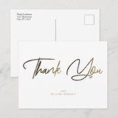 金ゴールド&シルバーグリッターシックブラックサンキューユーカスタム ポストカード (正面/裏面)