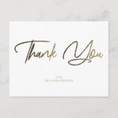 金ゴールド&シルバーグリッターシックブラックサンキューユーカスタム ポストカード (正面)