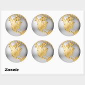 金ゴールド、シルバーグローブ。北米.3d描写の ラウンドシール (シート)