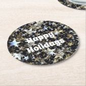 金ゴールド&シルバースターズオンブラックホリディーズ ラウンドペーパーコースター (アングル)