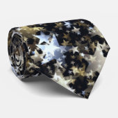 金ゴールド&シルバースターズオンブラック ネクタイ (ロール)