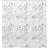 金ゴールド&シルバーハートシャワーカーテン シャワーカーテン (正面)