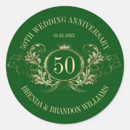 金ゴールド&シルバーフレームとクラウンスクエアステッカー ラウンドシール