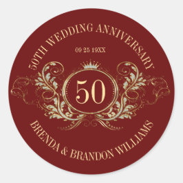 金ゴールド&シルバーフレームとクラウンスクエアステッカー ラウンドシール