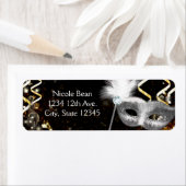 金ゴールド&シルバーマスカレードマスク誕生日パーティー ラベル (インサイチュ)