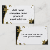 金ゴールド・シルバー・スターズ・ビジネス 名刺 (正面/裏面)