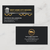 金ゴールド・シルバー・トラック・キャリッジ・ホーム・ロジスティック・引越し業者 名刺 (正面/裏面)