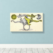 金ゴールド&シルバー・ドラゴン キャンバスプリント (インサイチュ (ウッドフロア))