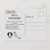 金ゴールド – シルバー – ブラスモダンデザイン婚約 インビテーションポストカード (裏面)