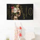 金ゴールド，シルバー，ブラックホリデー企業のパーティバナー 横断幕 (インサイチュ)