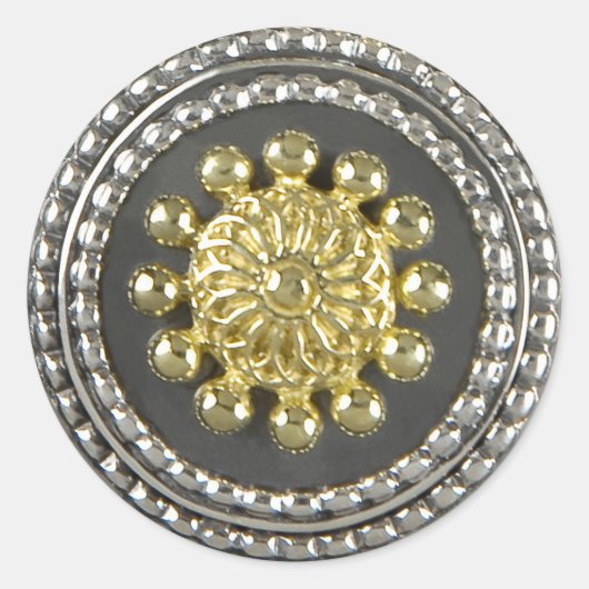 金ゴールド・シルバー・メダリオン・ステッカー ラウンドシール (正面)