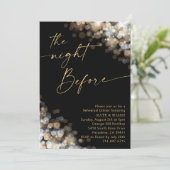 金ゴールド&シルバー《写真》ぼけ味グリッターリハーサルディナー 招待状 (スタンド正面)