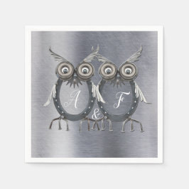 金ゴールド、シルバー – 真鍮モダン スタンダードカクテルナプキン