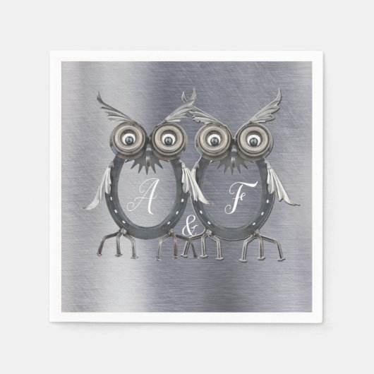 金ゴールド、シルバー – 真鍮モダン スタンダードカクテルナプキン (正面)