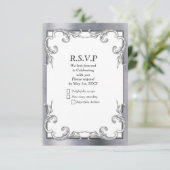 金ゴールド、シルバー – 真鍮モダン 出欠カード (スタンド正面)