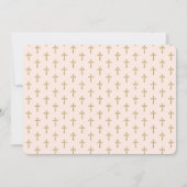 金ゴールド&シンプル赤面ピンクホーリークロス確認 招待状 (裏面)