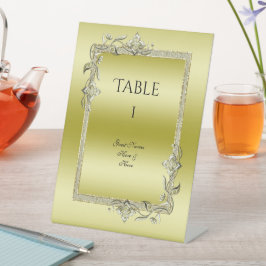 金ゴールド・ジェム&グリッター50回ゴールデン・バースデー・パーティー 台座サイン