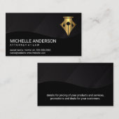 金ゴールド | ジャスティススケールロゴ | 黒い線パターン 名刺 (正面/裏面)