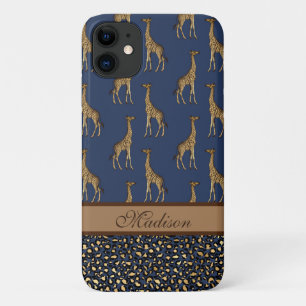 金ゴールド・ジリン・ネースタイリッシュビー・ブルー・スクリスタイリ iPhone 11 ケース
