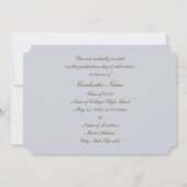 金ゴールド&スカイブルー卒業フローラボタン2025カード 招待状 (裏面)