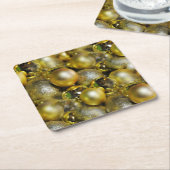 金ゴールド スクエアペーパーコースター (アングル)