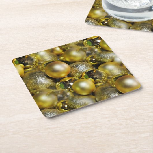 金ゴールド スクエアペーパーコースター (アングル)