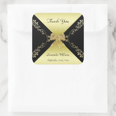 金ゴールド&スタイリッシュブラック装飾弓ありがとう スクエアシール (バッグ)