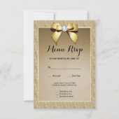 金ゴールド&スタイリッシュGemのメ結婚ニューRSVP 出欠カード (正面)