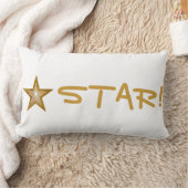 "金ゴールド"スター'スター!'装飾用クッションルンバーホワイト ランバークッション (ブランケット)
