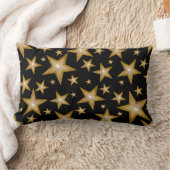 "金ゴールド"スター印刷装飾用クッションルンバーブラック ランバークッション (ブランケット)
